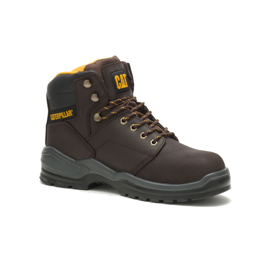 Caterpillar Boots South Africa - Cat Men's Striver Astm Safety Boots Brown UK7089415